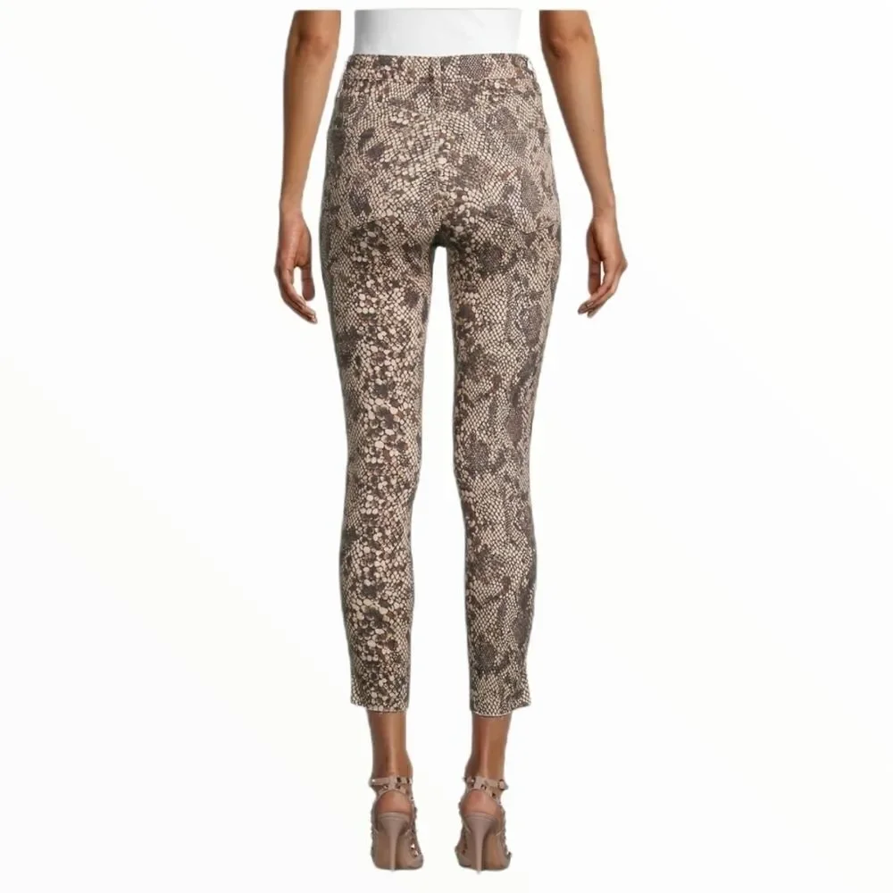 Free people raw high-rise snake print jeggings